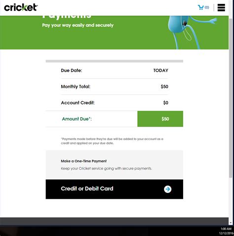 cricket mobile wireless pay bill